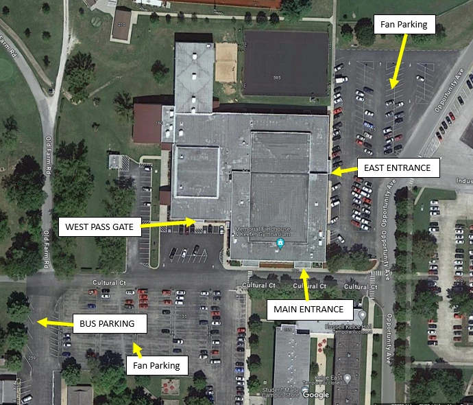 Keeter Gym Entrance Map
